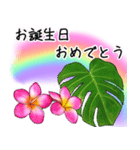❤️南国ハワイのプルメリアお祝い＆挨拶❤️（個別スタンプ：26）