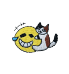三毛猫にゃーのねこ刺繍スタンプ2（個別スタンプ：3）