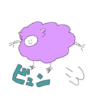 二足立ちの羊ちゃん（パープル）（個別スタンプ：3）