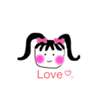 かわいい女の子と動物のスタンプ（個別スタンプ：4）