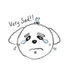 幸せそうな白い子犬のアジ（個別スタンプ：5）