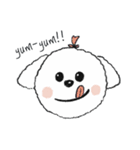 幸せそうな白い子犬のアジ（個別スタンプ：6）