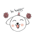 幸せそうな白い子犬のアジ（個別スタンプ：7）
