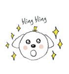 幸せそうな白い子犬のアジ（個別スタンプ：10）