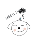 幸せそうな白い子犬のアジ（個別スタンプ：11）