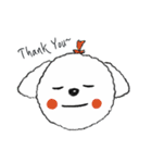 幸せそうな白い子犬のアジ（個別スタンプ：15）