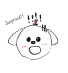 幸せそうな白い子犬のアジ（個別スタンプ：17）