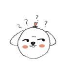 幸せそうな白い子犬のアジ（個別スタンプ：19）