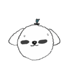 幸せそうな白い子犬のアジ（個別スタンプ：20）