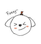 幸せそうな白い子犬のアジ（個別スタンプ：24）