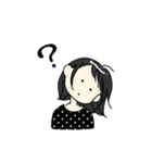 黒髪女子 スタンプ（個別スタンプ：21）