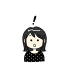 黒髪女子 スタンプ（個別スタンプ：22）