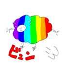 二足立ちの羊ちゃん（レインボー）（個別スタンプ：3）