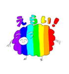 二足立ちの羊ちゃん（レインボー）（個別スタンプ：19）