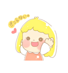 ほんわか女の子。(色が濃いめver)（個別スタンプ：3）