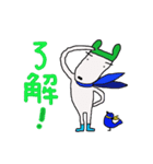 耳頭巾シロマルと友だち（個別スタンプ：10）