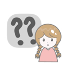 シンプルなおさげの女の子（大声）（個別スタンプ：7）