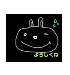 くろい黒いうさぎ（個別スタンプ：3）