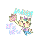 スペイン語＆日本語☆夏コーデのねこちゃん（個別スタンプ：5）