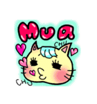 スペイン語＆日本語☆夏コーデのねこちゃん（個別スタンプ：9）