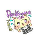 スペイン語＆日本語☆夏コーデのねこちゃん（個別スタンプ：19）