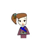 ネズミちゃんの着物姿とゆかいな仲間達（個別スタンプ：7）