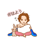 うさぎと暮らす男子（個別スタンプ：6）