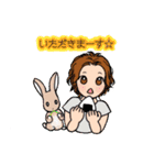 うさぎと暮らす男子（個別スタンプ：11）