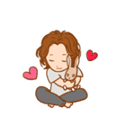うさぎと暮らす男子（個別スタンプ：14）