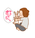 うさぎと暮らす男子（個別スタンプ：15）
