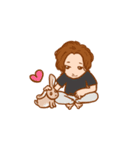 うさぎと暮らす男子（個別スタンプ：16）