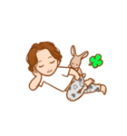 うさぎと暮らす男子（個別スタンプ：20）