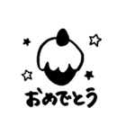 モノクロ挨拶スタンプ（個別スタンプ：5）