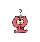 ピンクの面白い熊（個別スタンプ：8）