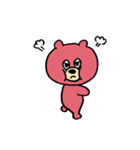 ピンクの面白い熊（個別スタンプ：9）