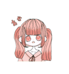 カラフルな可愛い女の子（個別スタンプ：2）
