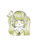 カラフルな可愛い女の子（個別スタンプ：4）