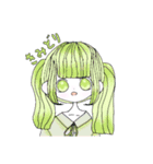 カラフルな可愛い女の子（個別スタンプ：5）