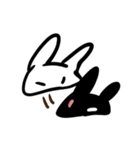 黒＆白  うさ（個別スタンプ：7）