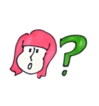 ピンクのピン子さん（個別スタンプ：1）