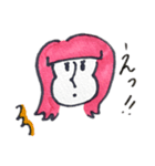 ピンクのピン子さん（個別スタンプ：3）