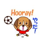 サッカー犬 赤ユニ版（個別スタンプ：11）