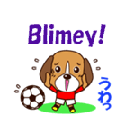 サッカー犬 赤ユニ版（個別スタンプ：28）