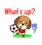 サッカー犬 赤ユニ版（個別スタンプ：29）