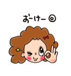 天然パーマの女の子（個別スタンプ：3）