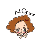天然パーマの女の子（個別スタンプ：4）