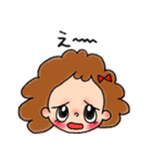天然パーマの女の子（個別スタンプ：12）