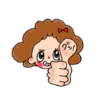 天然パーマの女の子（個別スタンプ：18）