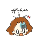 天然パーマの女の子（個別スタンプ：24）