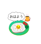 おとな可愛いスマイルで挨拶（ふきだし）（個別スタンプ：1）